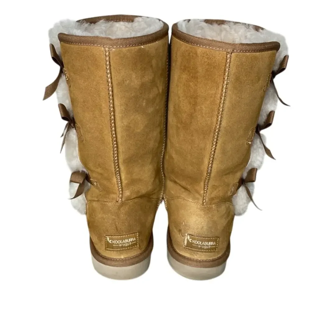 UGG For KOOLABURRA VICTORIA TALL CHESTNUT SUEDE BOOTS SIZE 10 #1015875